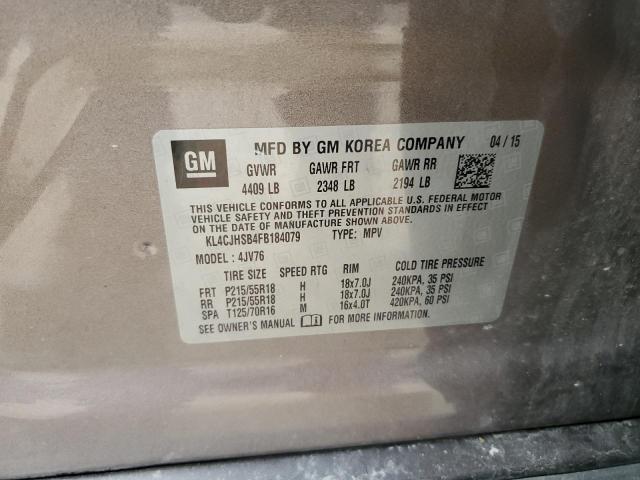 KL4CJHSB4FB184079 - 2015 BUICK ENCORE PREMIUM TAN photo 13