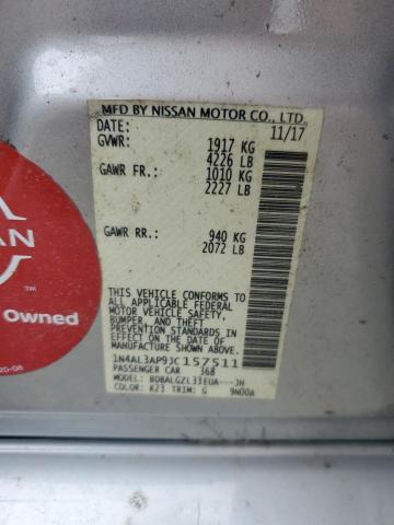 1N4AL3AP9JC157511 - 2018 NISSAN ALTIMA 2.5 SILVER photo 12