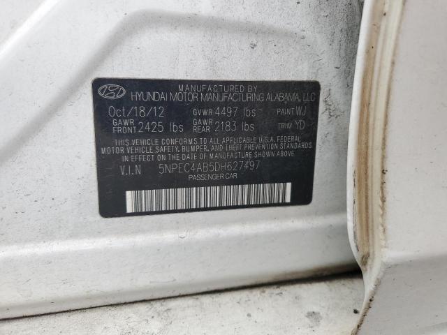 5NPEC4AB5DH627497 - 2013 HYUNDAI SONATA SE 白色 照片 12