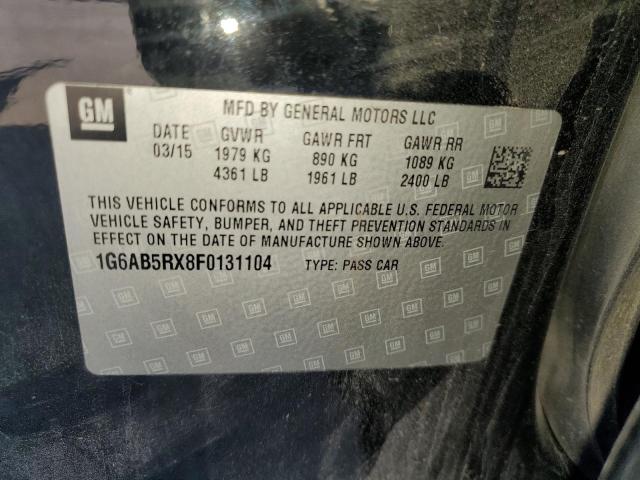 1G6AB5RX8F0131104 - 2015 CADILLAC ATS LUXURY შავი ფოტო 12