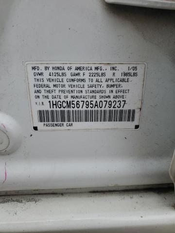 1HGCM56795A079237 - 2005 HONDA ACCORD EX 白色 照片 12