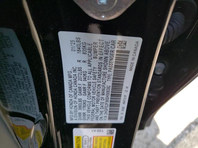 2HGFE2F56SH568392 - 2025 HONDA CIVIC SPORT BLACK photo 12