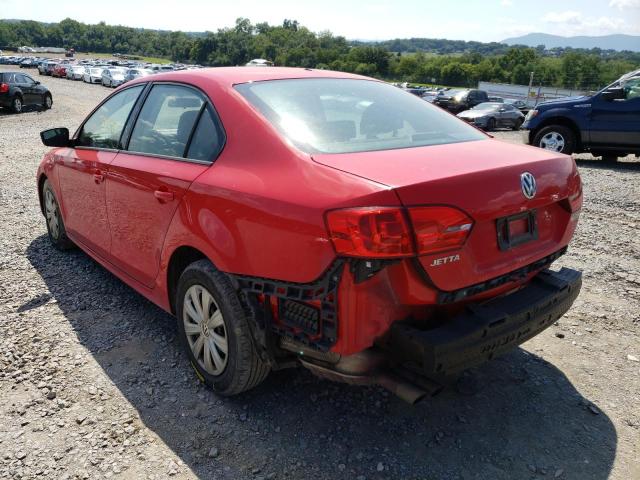 3VW2K7AJ7EM329394 - 2014 VOLKSWAGEN JETTA BASE RED photo 3