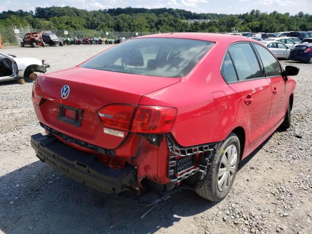 3VW2K7AJ7EM329394 - 2014 VOLKSWAGEN JETTA BASE RED photo 4