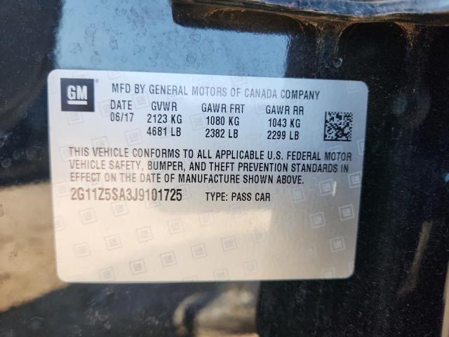 2G11Z5SA3J9101725 - 2018 CHEVROLET IMPALA LS შავი ფოტო 12