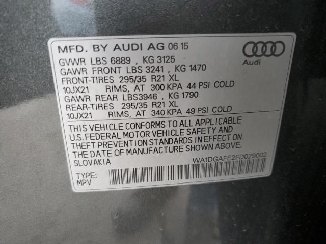 WA1DGAFE2FD029002 - 2015 AUDI Q7 PRESTIGE Մոխրագույն լուսանկար 13
