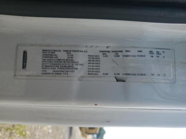 1FUBGEDV0GLHC5766 - 2016 FREIGHTLINER CASCADIA 1 თეთრი ფოტო 10