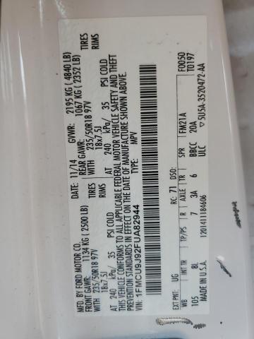 1FMCU9J92FUA82944 - 2015 FORD ESCAPE TITANIUM WHITE photo 13