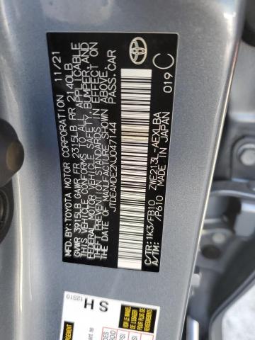 JTDEAMDE2NJ047144 - 2022 TOYOTA COROLLA LE BLUE photo 12