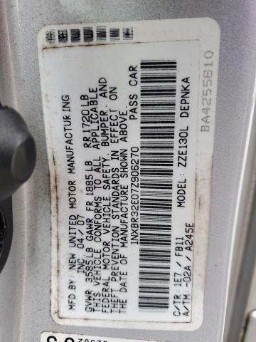 1NXBR32E07Z906270 - 2007 TOYOTA COROLLA CE Күміс фото 12