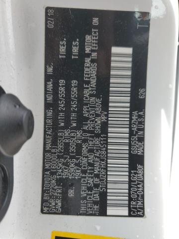 5TDJZRFHXJS845111 - 2018 TOYOTA HIGHLANDER SE Ağ foto 13