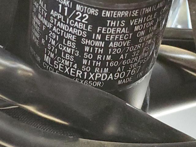 ML5EXER1XPDA90767 - 2023 KAWASAKI EX650 R Ақ фото 10