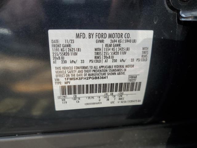 1FMSK8FH2PGB83641 - 2023 FORD EXPLORER LIMITED 蓝色 照片 13