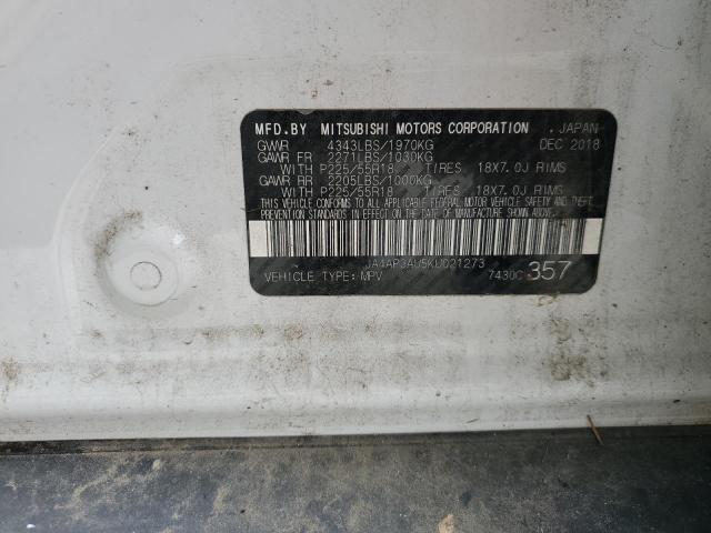 JA4AP3AU5KU021273 - 2019 MITSUBISHI OUTLANDER SPORT ES თეთრი ფოტო 13