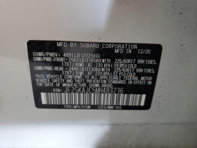 JF2SKAJC5MH483236 - 2021 SUBARU FORESTER PREMIUM 白色 照片 13