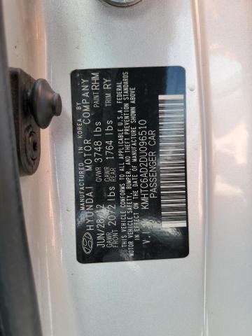 KMHTC6AD2DU096510 - 2013 HYUNDAI VELOSTER SILVER photo 13