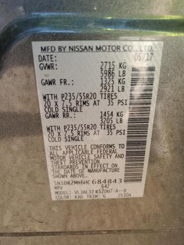 5N1DR2MN6HC684843 - 2017 NISSAN PATHFINDER S Grafit foto 13