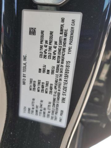 5YJ3E1EA1SF891815 - 2025 TESLA MODEL 3 BLACK photo 12