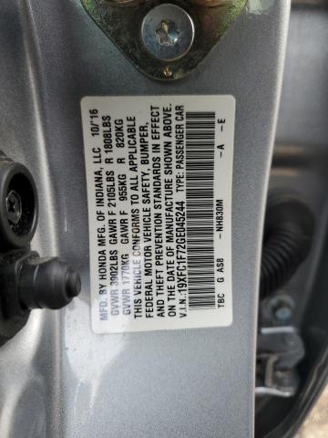 19XFC1F72GE045244 - 2016 HONDA CIVIC EXL SILVER photo 12