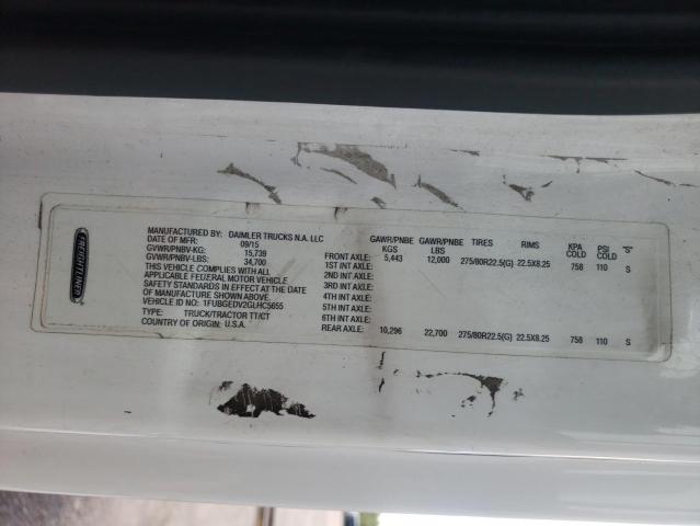 1FUBGEDV2GLHC5655 - 2016 FREIGHTLINER CASCADIA 1 WHITE photo 10