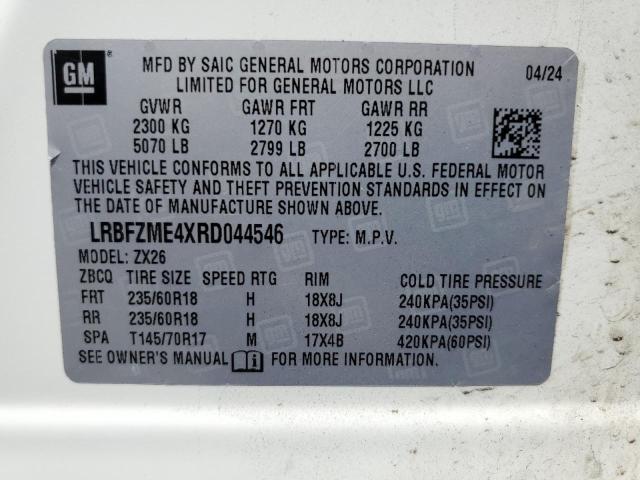 LRBFZME4XRD044546 - 2024 BUICK ENVISION PREFERRED WHITE photo 13