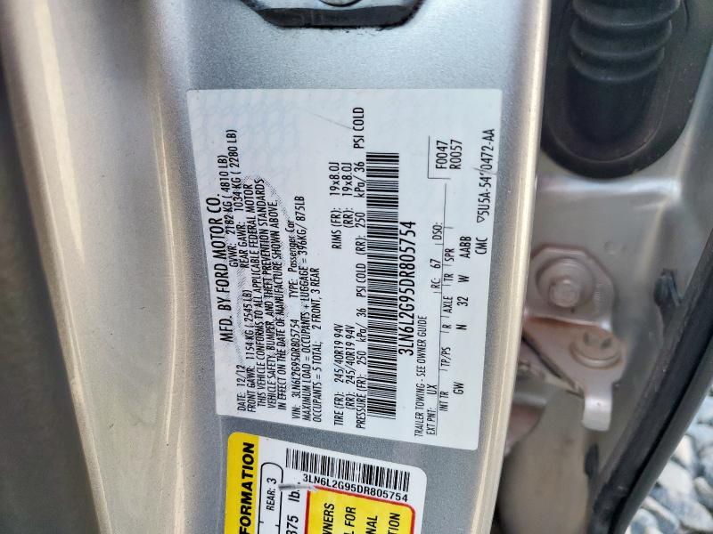 3LN6L2G95DR805754 - 2013 LINCOLN MKZ SILVER photo 13