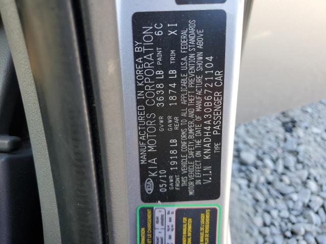 KNADH4A30B6721104 - 2011 KIA RIO BASE 灰色 照片 12