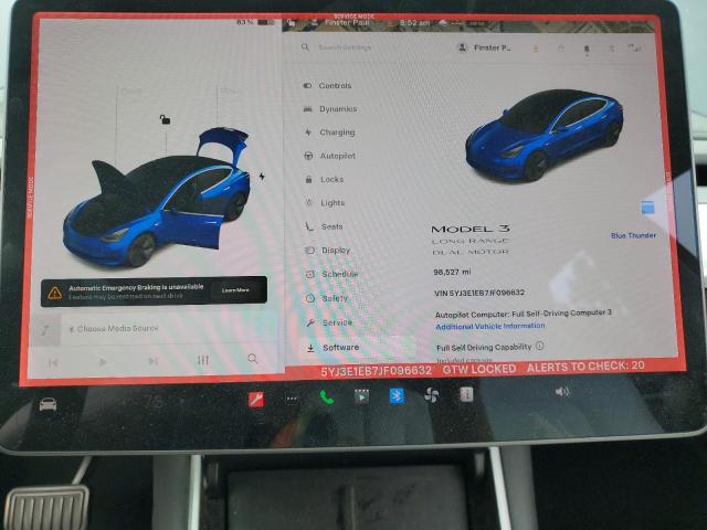 5YJ3E1EB7JF096632 - 2018 TESLA MODEL 3 Синий фото 9