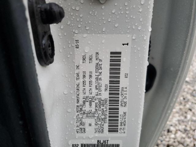 5TFRM5F18JX129881 - 2018 TOYOTA TUNDRA DOUBLE CAB SR/SR5 WHITE photo 12