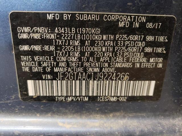 JF2GTAAC1J9224266 - 2018 SUBARU CROSSTREK BLUE photo 13