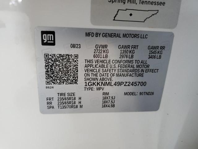 1GKKNML49PZ245700 - 2023 GMC ACADIA SLT 白色 照片 12