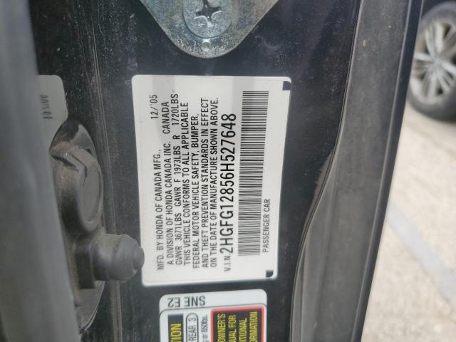 2HGFG12856H527648 - 2006 HONDA CIVIC EX BLACK photo 13