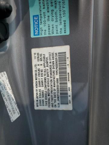 JHMZF1C63BS010068 - 2011 HONDA CR-Z EX SILVER photo 12