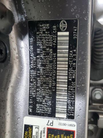 4T1BF1FK5FU004046 - 2015 TOYOTA CAMRY LE GRAY photo 12