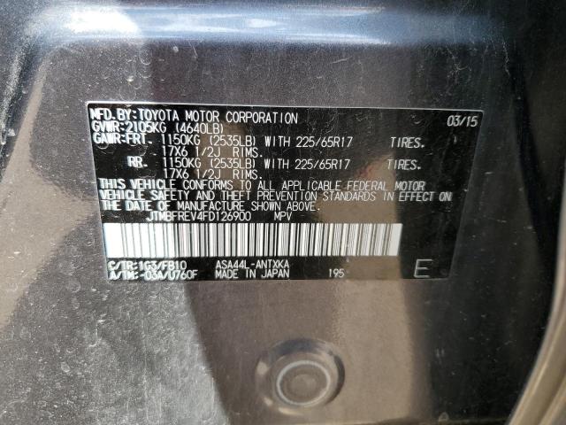 JTMBFREV4FD126900 - 2015 TOYOTA RAV4 LE GRAY photo 13