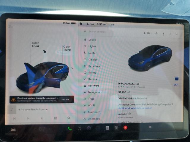 5YJ3E1EA1KF504034 - 2019 TESLA MODEL 3 Azul foto 9