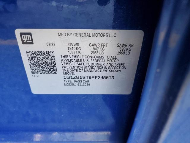 1G1ZB5ST9PF245613 - 2023 CHEVROLET MALIBU LS Azul foto 12