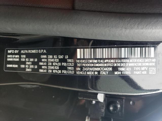 ZASPAKBN8K7C44206 - 2019 ALFA ROMEO STELVIO TI BLACK photo 13