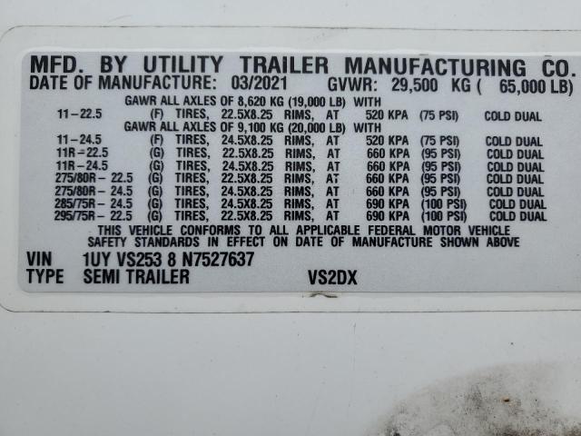 1UYVS2538N7527637 - 2022 UTILITY TRAILER Ağ foto 10