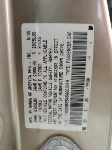 1HGCM66546A003818 - 2006 HONDA ACCORD EX BEIGE photo 13