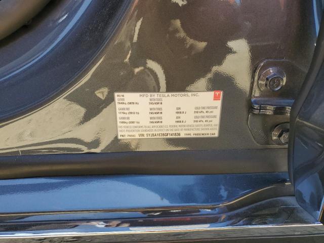 5YJSA1E28GF141836 - 2016 TESLA MODEL S GRAY photo 12