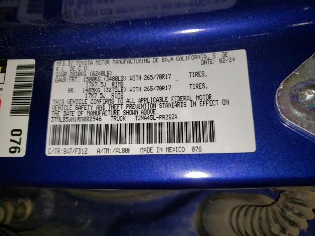 3TMLB5JN1RM002946 - 2024 TOYOTA TACOMA DOUBLE CAB Blau Foto 12