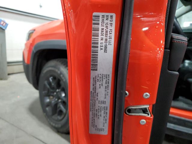 1C4PJMBX1MD198602 - 2021 JEEP CHEROKEE TRAILHAWK ნარინჯისფერი ფოტო 13