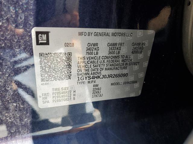 1GYS4HKJ0JR265090 - 2018 CADILLAC ESCALADE ESV LUXURY BLUE photo 14