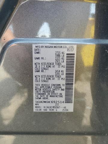 5N1DR2MN5HC692514 - 2017 NISSAN PATHFINDER S GRAY photo 13