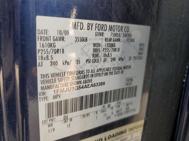 1FMJU1G54AEA63389 - 2010 FORD EXPEDITION XLT BLUE photo 13