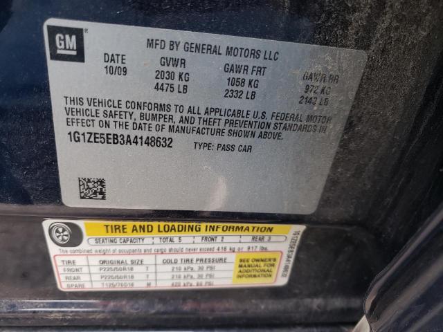 1G1ZE5EB3A4148632 - 2010 CHEVROLET MALIBU LTZ ვერცხლისფერი ფოტო 12