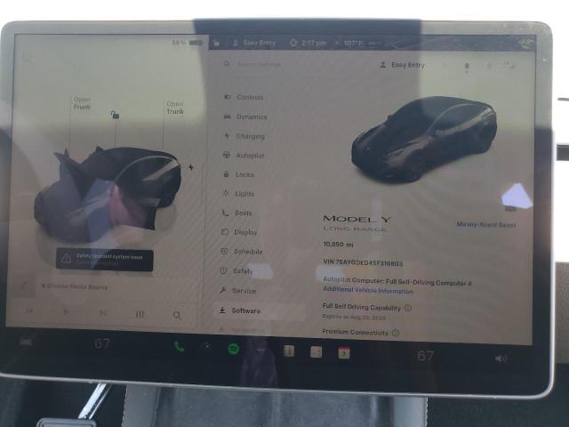 7SAYGDED4SF316803 - 2025 TESLA MODEL Y 灰色 照片 9