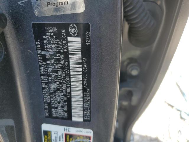 4T1BE46K69U271155 - 2009 TOYOTA CAMRY BASE CHARCOAL photo 13