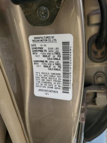 JN8DR09Y51W579876 - 2001 NISSAN PATHFINDER LE 金色 照片 12